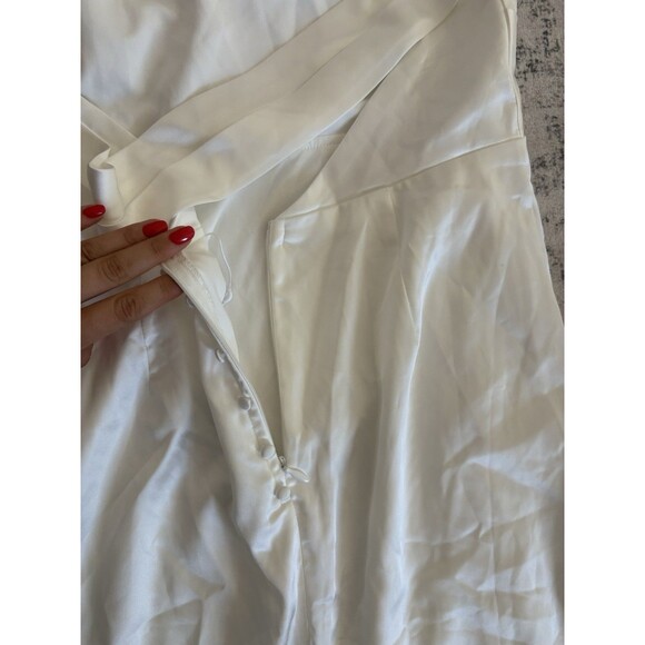 Lulus Lovely Endearment White Satin Sleeveless Backless Maxi Dress Large Bridal - Picture 8 of 10